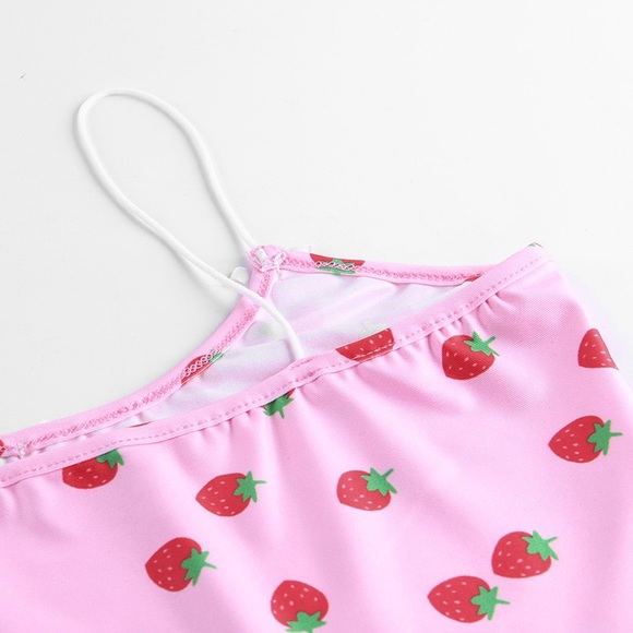 🍓Sexy Kawaii Lolita Strawberry Dress Set | Pink - Picture 11 of 16